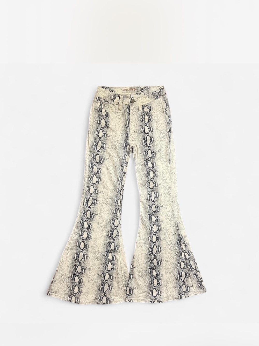 Snake Print Bell Bottom Jeans